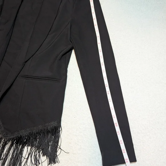 INC International Concepts Black Fringe Blazer - Picture 6 of 7